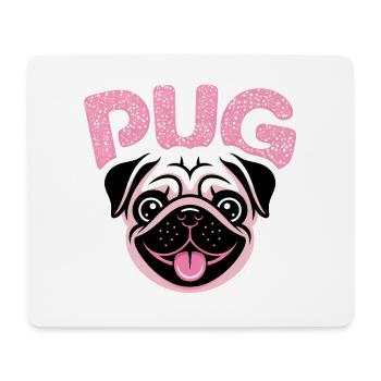 Pug - Cool Pet Logo - Mouse Pad (horizontal) - white - Front