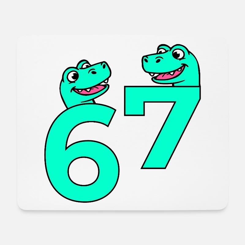 Nummer sieben sechs 67 Tiere - Mousepad (Querformat) - Weiß