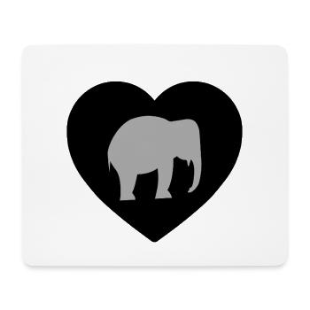 Elefant - Mousepad (Querformat) - Weiß - Vorne