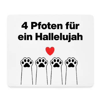 4 Paws for a Hallelujah – Catlover, Cat Love - Mouse Pad (horizontal) - white - Front