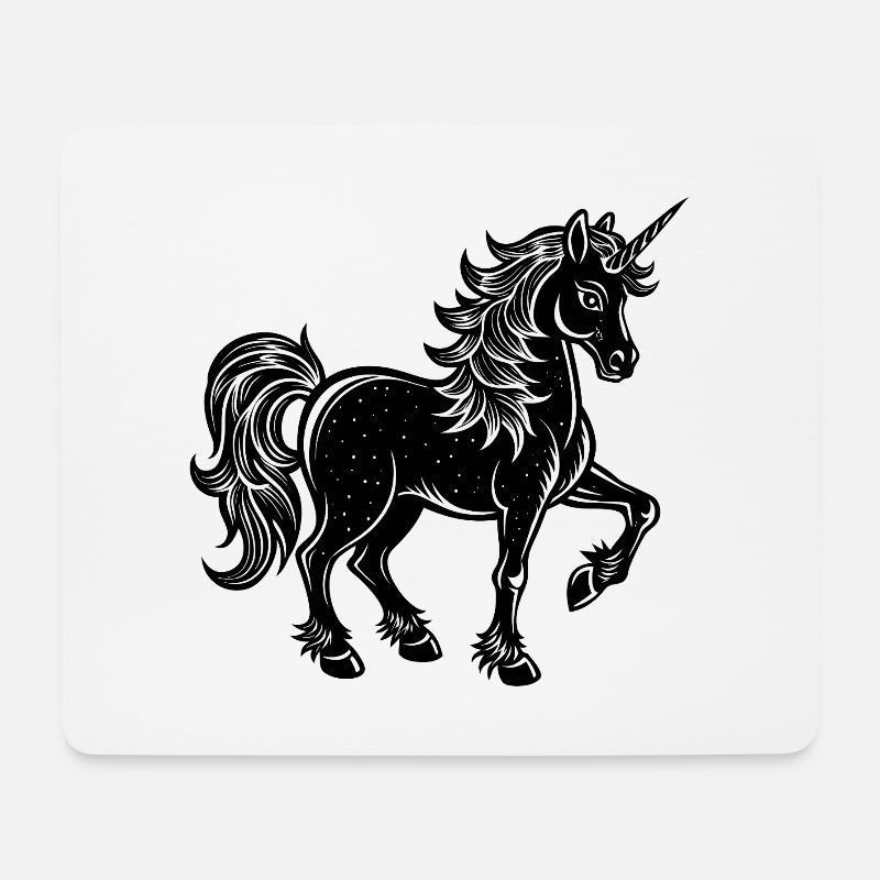 Einhorn - Mousepad (Querformat) - Weiß