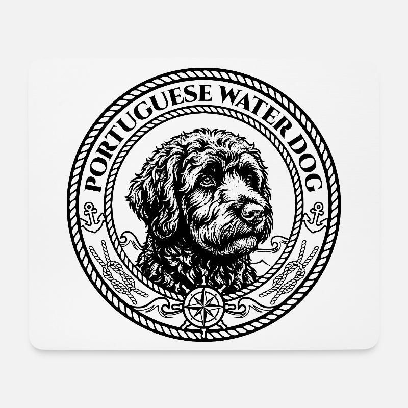 Portugiesischer Wasserhund - Portie - Mousepad (Querformat) - Weiß