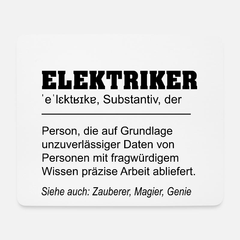 Elektriker lustige Definition Beruf - Mousepad (Querformat) - Weiß
