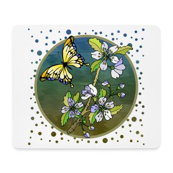 papillon - Tapis de souris (format paysage) - blanc - Devant