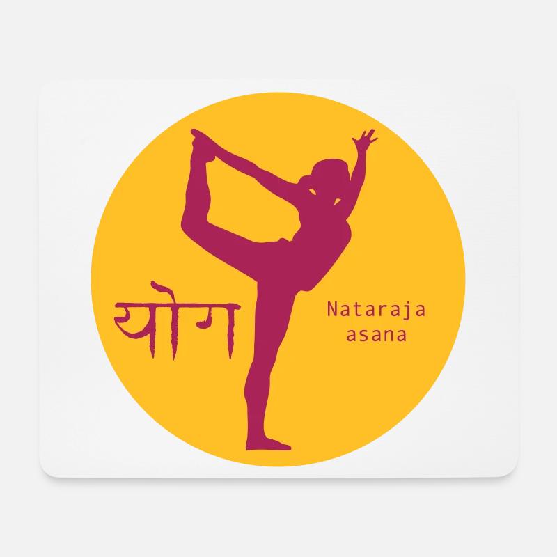 Nataraja Asana Silhouette - Mousepad (Querformat) - Weiß