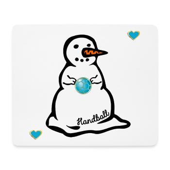 Winter Handball Kinder Schneemann - Mousepad (Querformat) - Weiß - Vorne