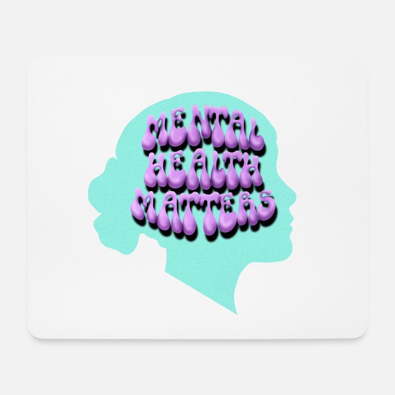 Mental Health Matters Pop Art - Mousepad (Querformat) - Weiß
