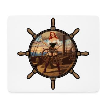 Pirate pinup - Mouse Pad (horizontal) - white - Front