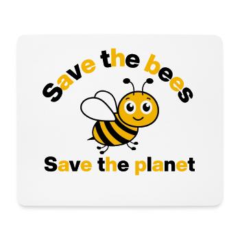 Sauver les abeilles – Sauver nos abeilles et la terre - Tapis de souris (format paysage) - blanc - Devant