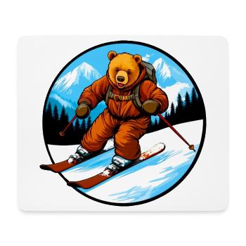 Ski Bär - Mousepad (Querformat) - Weiß - Vorne
