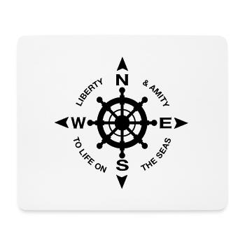 LIBERTY et Amity, capitaine de bateau - Tapis de souris (format paysage) - blanc - Devant