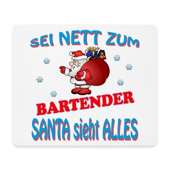 SANTA BARTENDER - Mousepad (Querformat) - Weiß - Vorne