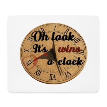 Oh Look It's Wine O'Clock – Sundial Illustration - Mouse Pad (horizontal) - white - Front