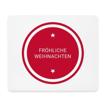 Fröhliche Weihnachten Rundstempel - Mousepad (Querformat) - Weiß - Vorne