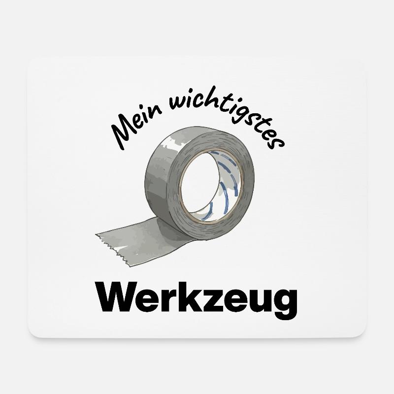 Mein wichtigstes Werkzeug: Panzertape, Gaffer Tape - Mousepad (Querformat) - Weiß