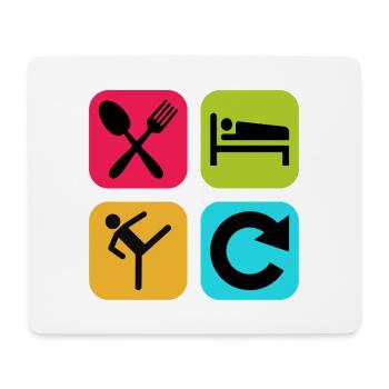Eat Sleep Taekwondo Repeat Funny Quote Kick - Mouse Pad (horizontal) - white - Front