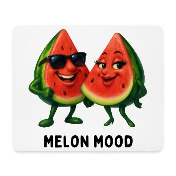 Humeur du melon : Duo pastèques heureux - Tapis de souris (format paysage) - blanc - Devant