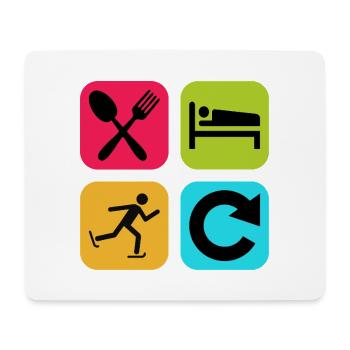 Eat Sleep Skating Repeat Funny Quote - Mouse Pad (horizontal) - white - Front