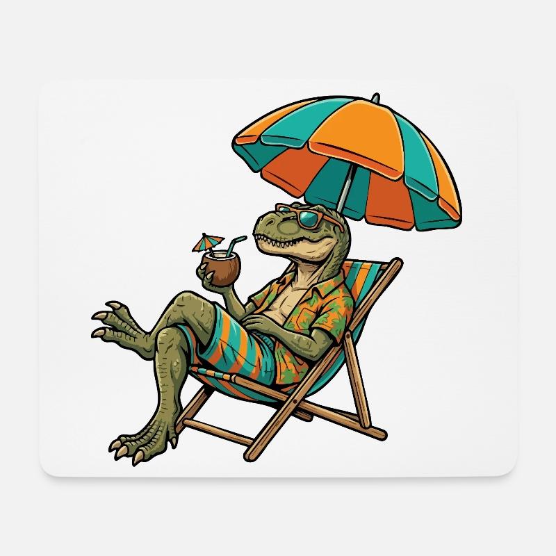 Stranddino im Tropenlook - Mousepad (Querformat) - Weiß