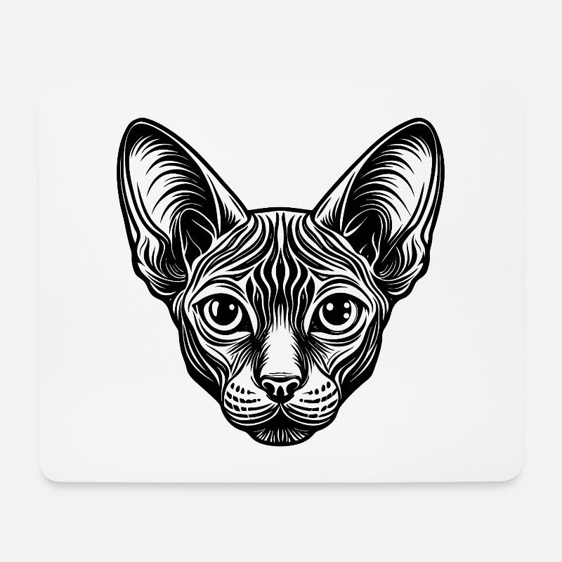 Sphynx-Katze - Mousepad (Querformat) - Weiß