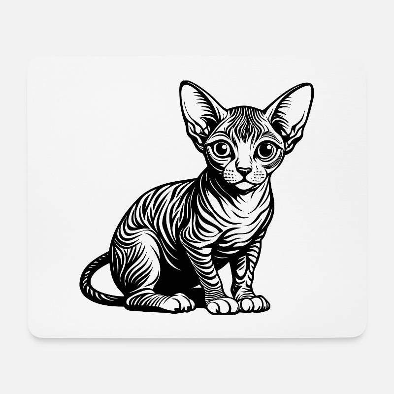 Sphynx-Katze - Mousepad (Querformat) - Weiß