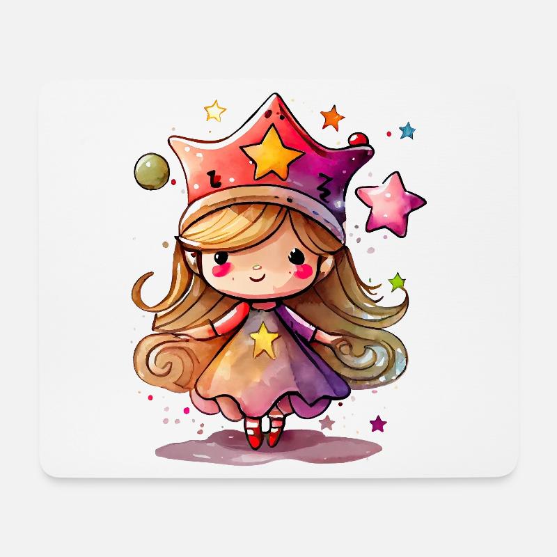 Sternenmädchen Traumkappe - Mousepad (Querformat) - Weiß