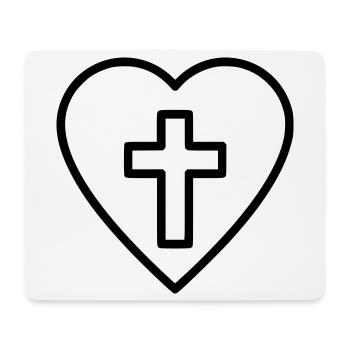 Herz mit Kreuz Liebe Glaube Vektor - Mousepad (Querformat) - Weiß - Vorne