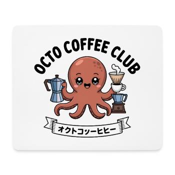 Octo Coffee Club - T-shirt drôle de pieuvre - Tapis de souris (format paysage) - blanc - Devant