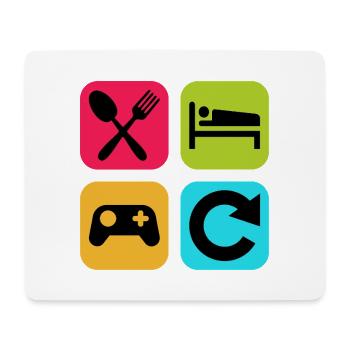 Eat Sleep Game Repeat Funny Quote Gamer - Mouse Pad (horizontal) - white - Front