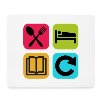 Eat Sleep Read Repeat Funny Quote Book - Mouse Pad (horizontal) - white - Front