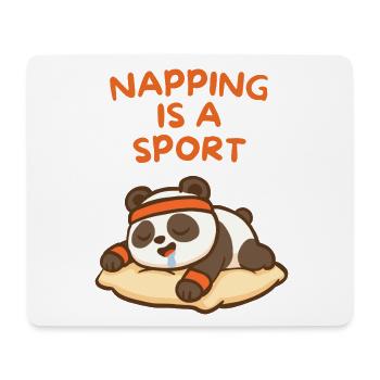 Nickerchen ist ein Sport – Sleepy Panda Cartoon - Mousepad (Querformat) - Weiß - Vorne