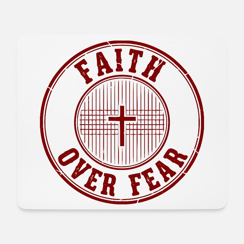 Glaube über Angst Emblem - Mousepad (Querformat) - Weiß