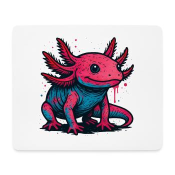 Neon Axolotl Splash - Mouse Pad (horizontal) - white - Front