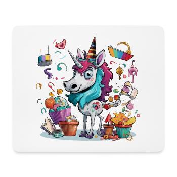 Motif coloré de fête licorne - Tapis de souris (format paysage) - blanc - Devant