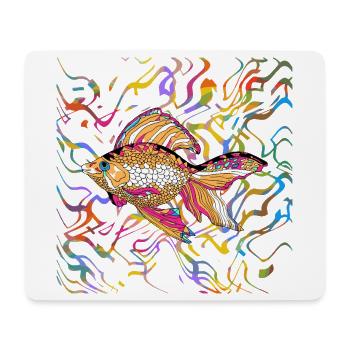 poisson - Tapis de souris (format paysage) - blanc - Devant