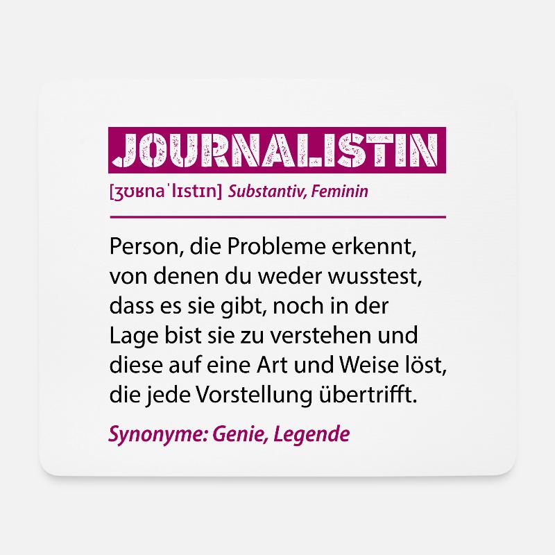 Journalistin Definition Lustiges Beruf Job Spruch - Mousepad (Querformat) - Weiß