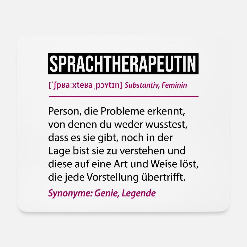 Sprachtherapeutin Definition Lustiges Beruf Spruch - Mousepad (Querformat) - Weiß