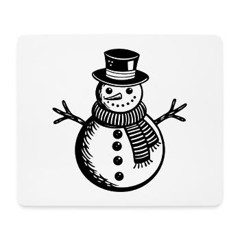 Bonhomme de neige - Tapis de souris (format paysage) - blanc - Devant