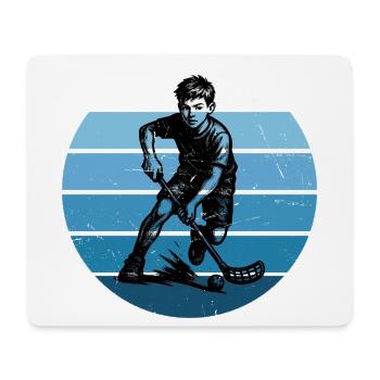 Motif emblématique du floorball - Tapis de souris (format paysage) - blanc - Devant