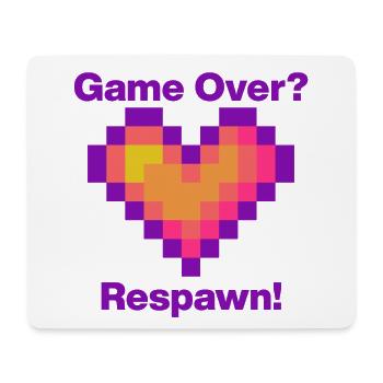 Game Over? Respawn mit Herz, Gamer Love Language - Mousepad (Querformat) - Weiß - Vorne
