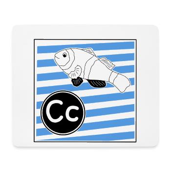 C for Clownfish - Mouse Pad (horizontal) - white - Front