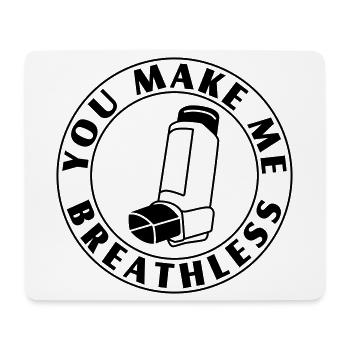 Du machst mich sprachlos – Asthma Flirt & Nerd - Mousepad (Querformat) - Weiß - Vorne