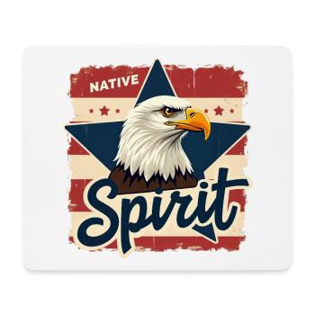 Native Spirit Eagle USA Vintage Look - Tapis de souris (format paysage) - blanc - Devant