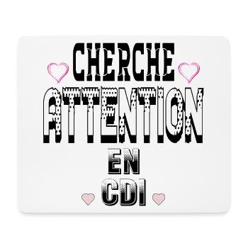 Cherche Attention en CDI - Tapis de souris (format paysage) - blanc - Devant