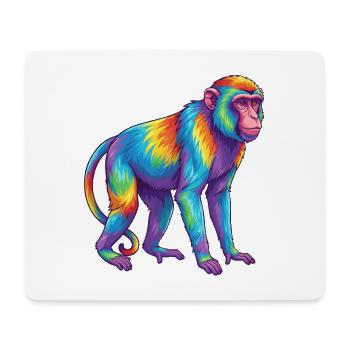 Bunte Affen-Regenbogen-Pop-Art-Aquarell - Mousepad (Querformat) - Weiß - Vorne