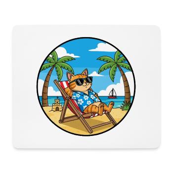 Ambiance vacances estivales à Cool Cat Beach - Tapis de souris (format paysage) - blanc - Devant