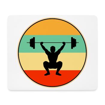 Vintage Retro Weightlifter - Distressed Sunset Gym - Mouse Pad (horizontal) - white - Front