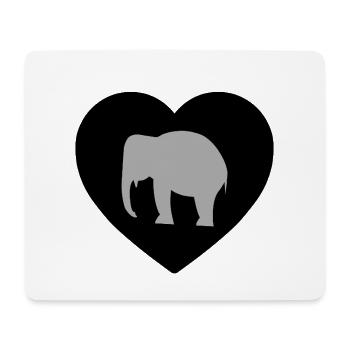 Éléphant - Tapis de souris (format paysage) - blanc - Devant