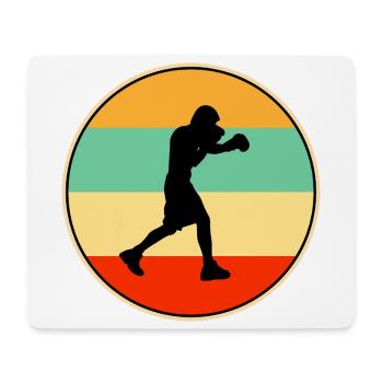 Retro Boxing Silhouette Combat Sport Athlete - Mouse Pad (horizontal) - white - Front