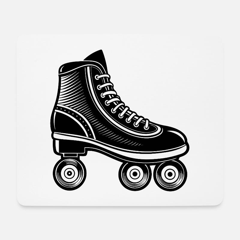 Rollschuh - Mousepad (Querformat) - Weiß